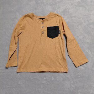 Eddie Bauer Kids 24M Long Sleeve Pocket Tee Button Front Contrast Color